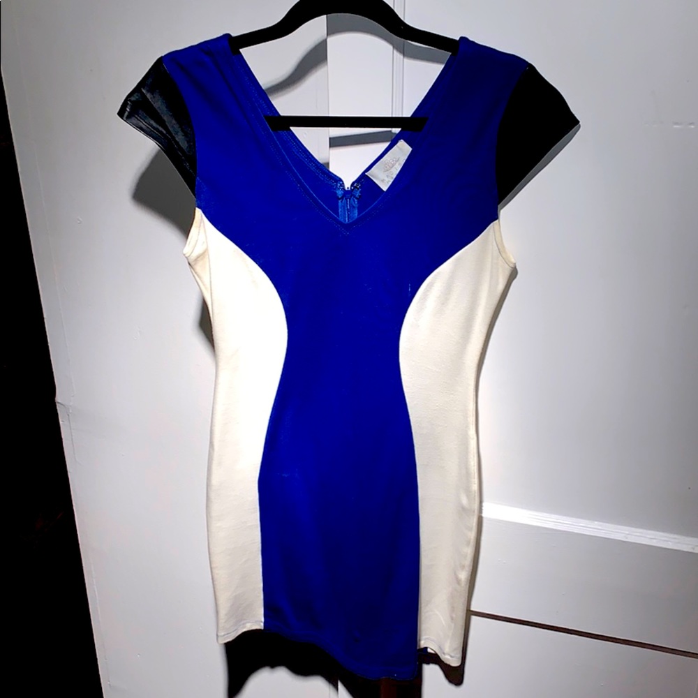 Figure Outling Color Block Dress